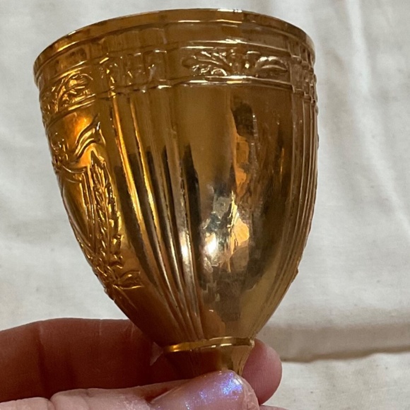 Vintage Corbell & Co. Gold Plated Mini Cordials Liqueur Set 2 Goblets 3.5” - Picture 6 of 9